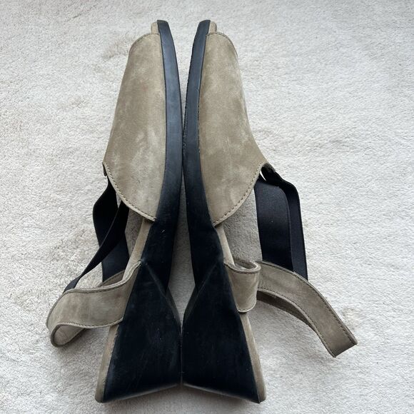 Arche Tan Nubuck Black Elastic Criss Cross Strap Heeled Sandal Women EU 40 US 9 - Picture 4 of 16